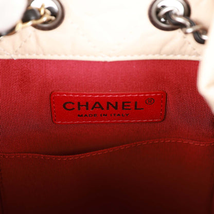 Chanel Small Gabrielle Backpack Beige and Black Aged Calfskin Mixed Hardware