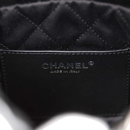 Chanel Mini 22 Bag Black Calfskin Silver Hardware