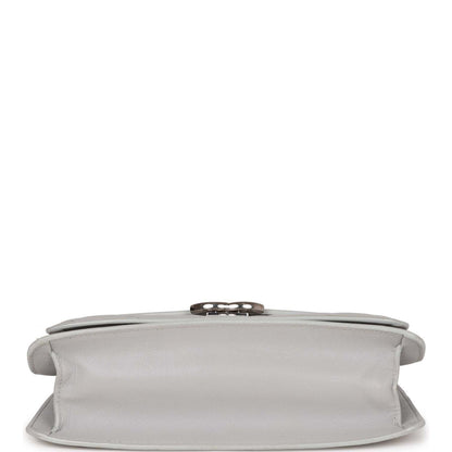 Chanel Companion Flap Bag Grey Goatskin Silver Hardware