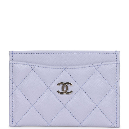 Chanel Card Holder Wallet Lilac Caviar Silver Hardware
