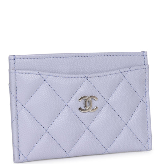 Chanel Card Holder Wallet Lilac Caviar Silver Hardware
