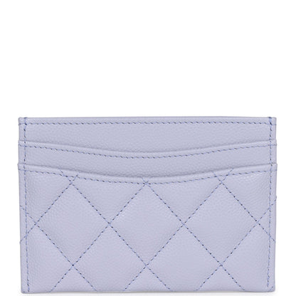 Chanel Card Holder Wallet Lilac Caviar Silver Hardware