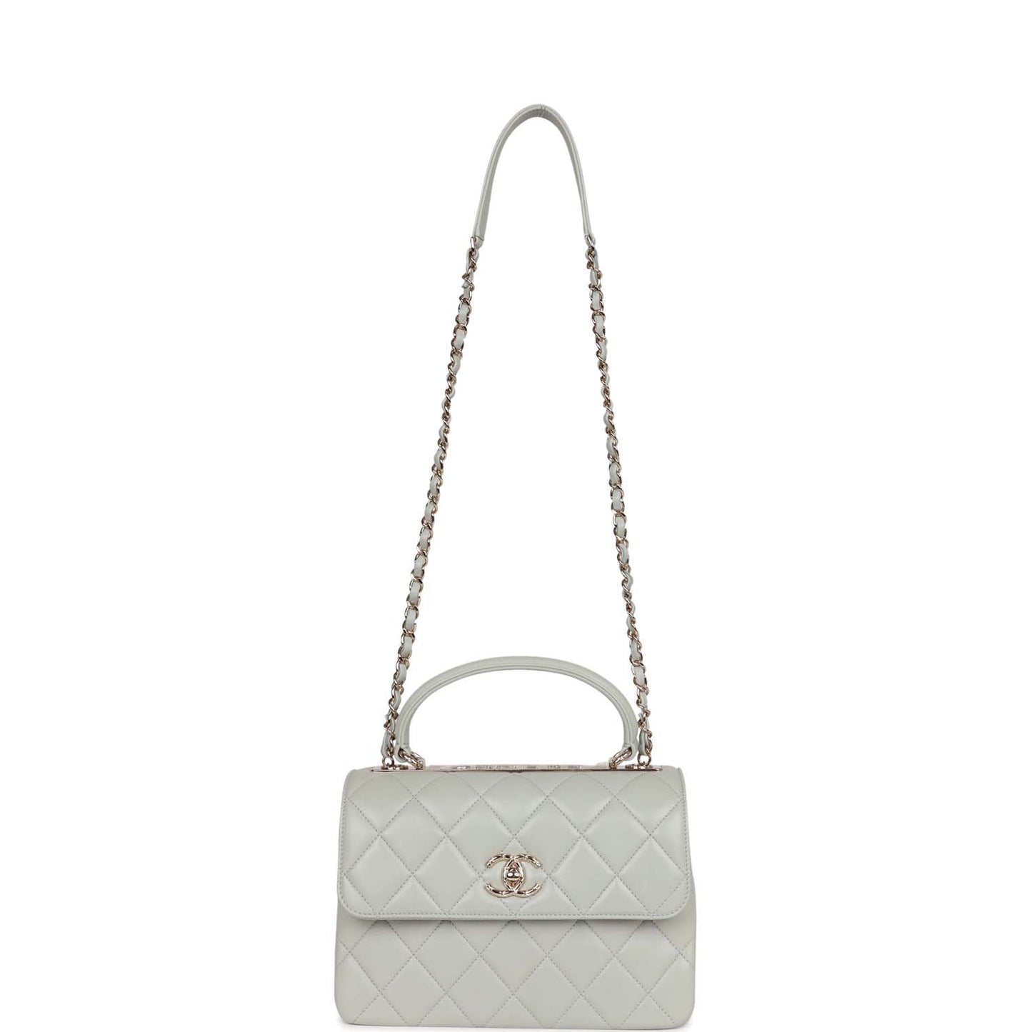 Chanel Large Trendy CC Bag Grey Lambskin Light Gold Hardware