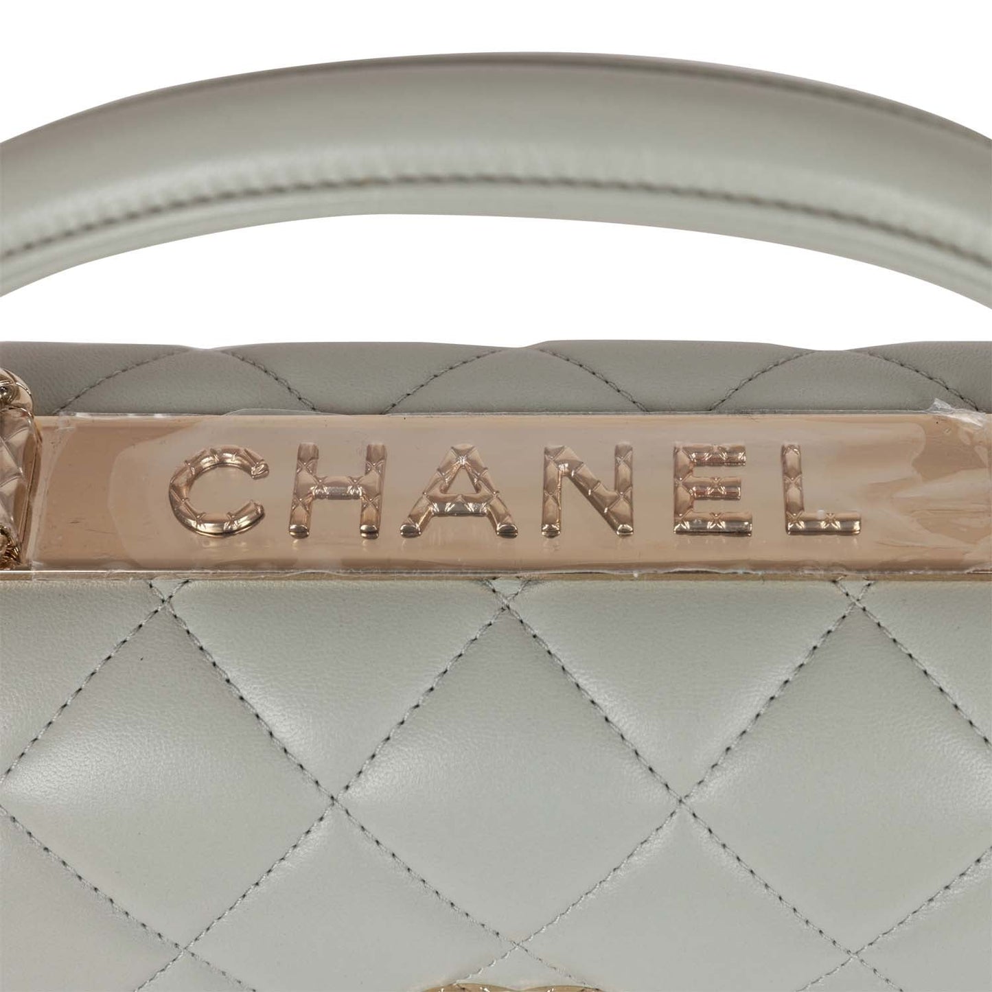 Chanel Large Trendy CC Bag Grey Lambskin Light Gold Hardware