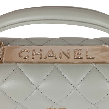 Chanel Large Trendy CC Bag Grey Lambskin Light Gold Hardware