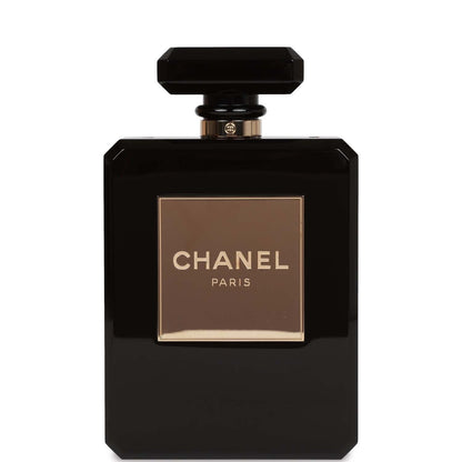Chanel Minaudiere Perfume Clutch Black Acrylic Light Gold Hardware