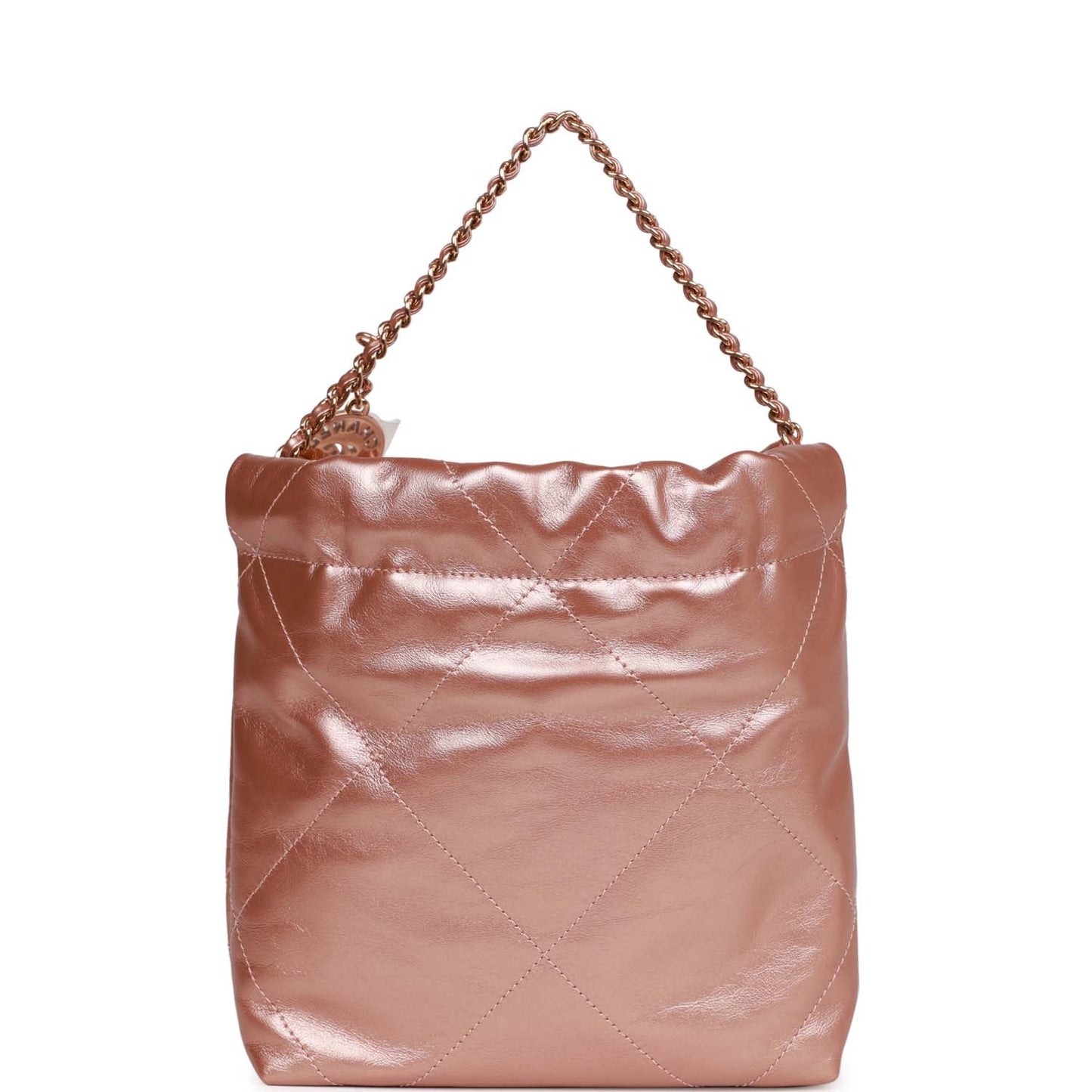 Chanel Mini 22 Bag Rose Gold Iridescent Calfskin Rose Gold Hardware
