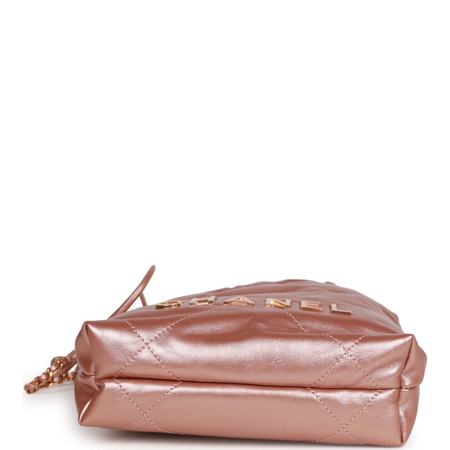 Chanel Mini 22 Bag Rose Gold Iridescent Calfskin Rose Gold Hardware