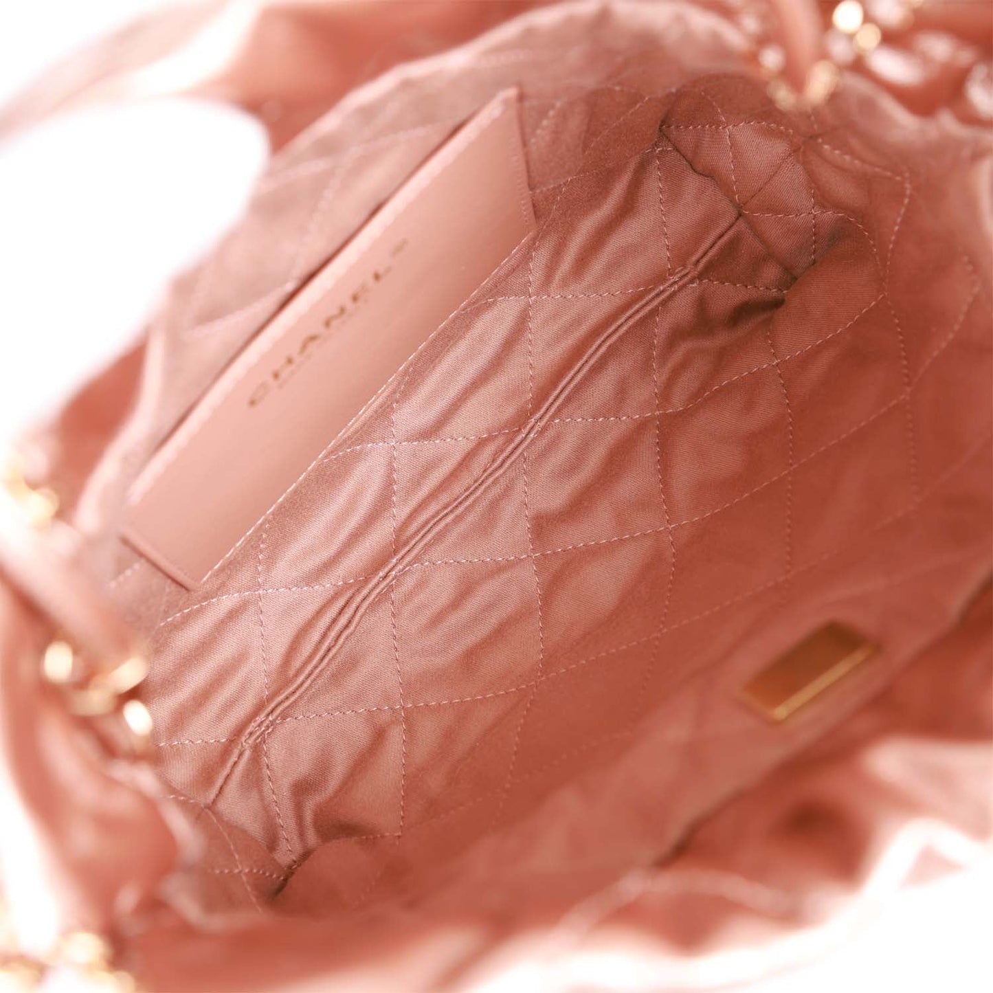 Chanel Mini 22 Bag Rose Gold Iridescent Calfskin Rose Gold Hardware