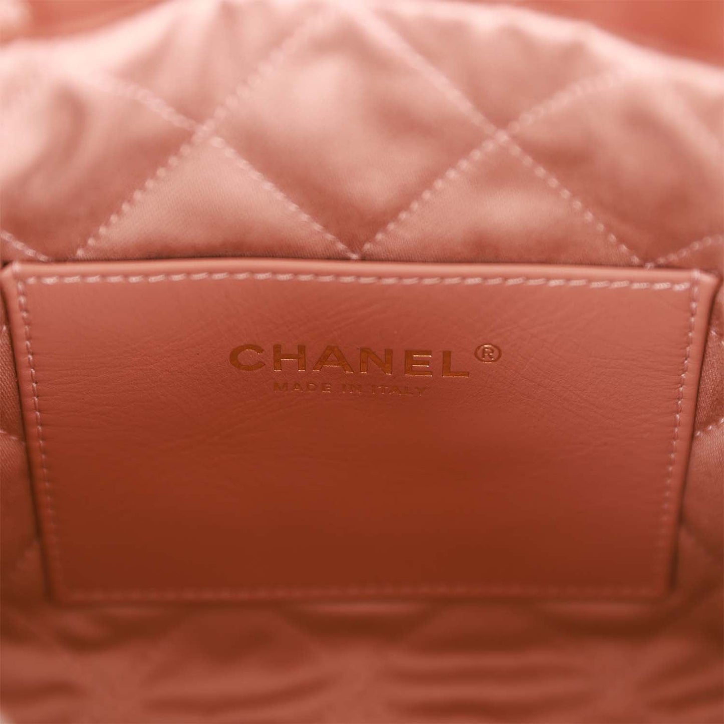 Chanel Mini 22 Bag Rose Gold Iridescent Calfskin Rose Gold Hardware