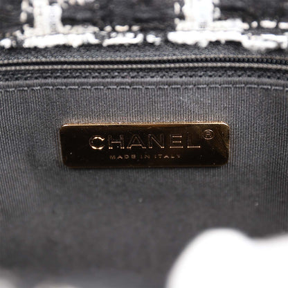 Chanel Medium 19 Flap Bag Black and White Tweed Mixed Hardware