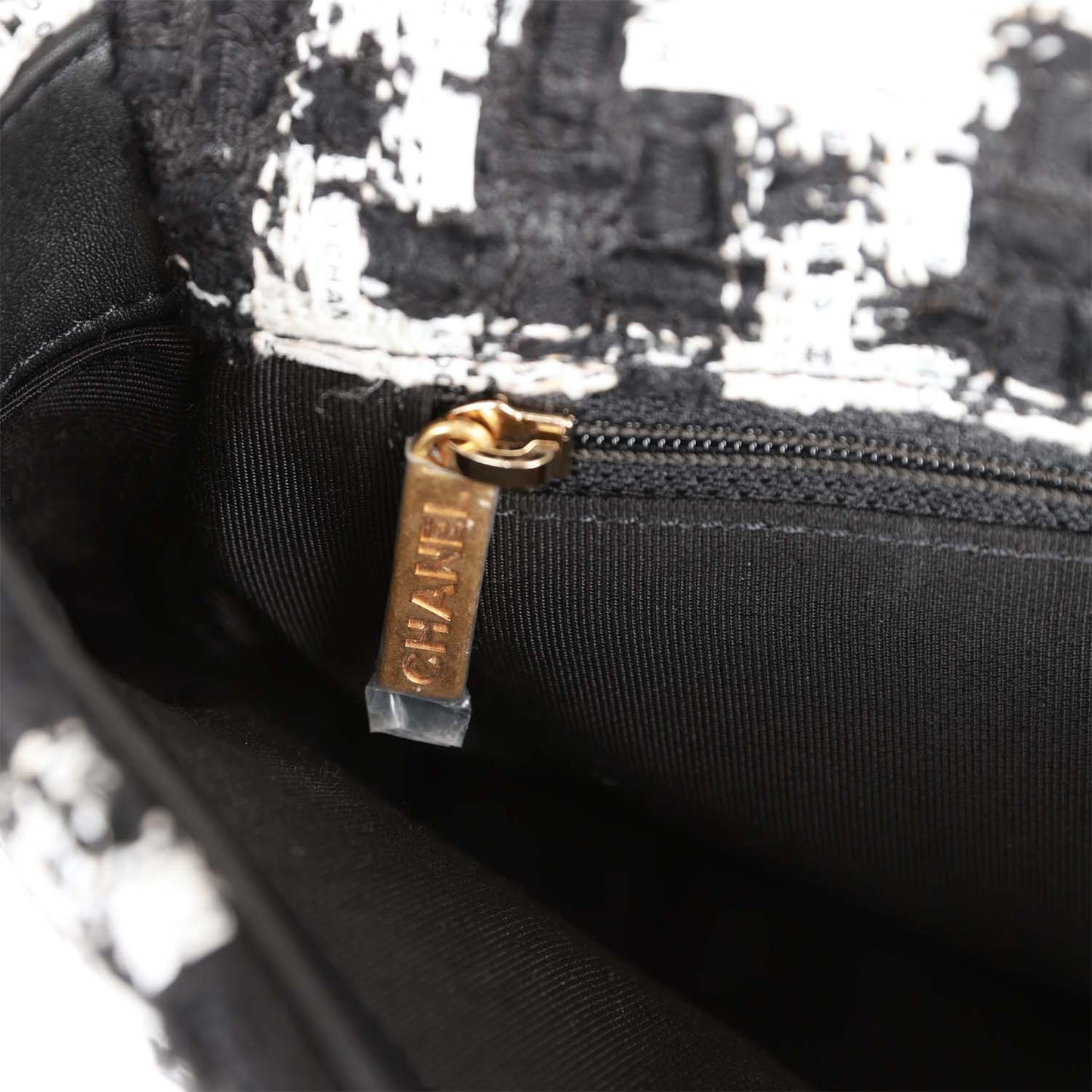 Chanel Medium 19 Flap Bag Black and White Tweed Mixed Hardware