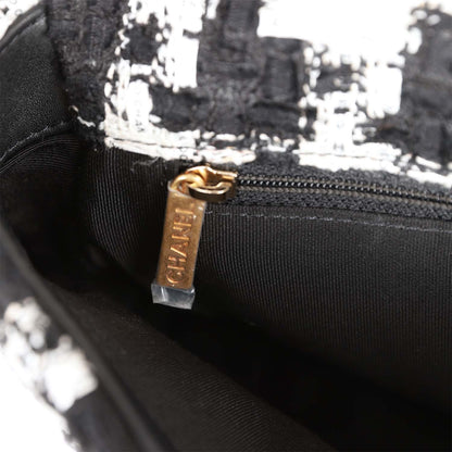 Chanel Medium 19 Flap Bag Black and White Tweed Mixed Hardware