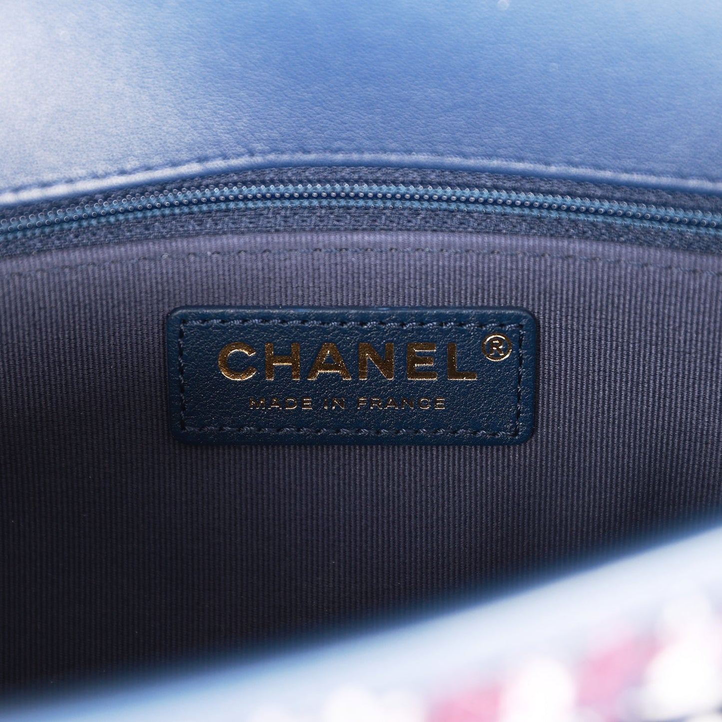 Chanel Medium School Memory Flap Bag with Top Handle Navy Multicolor Tweed Aged Gold Hardware