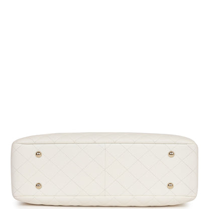Chanel Large Classic Timeless Tote White Caviar Light Gold Hardware