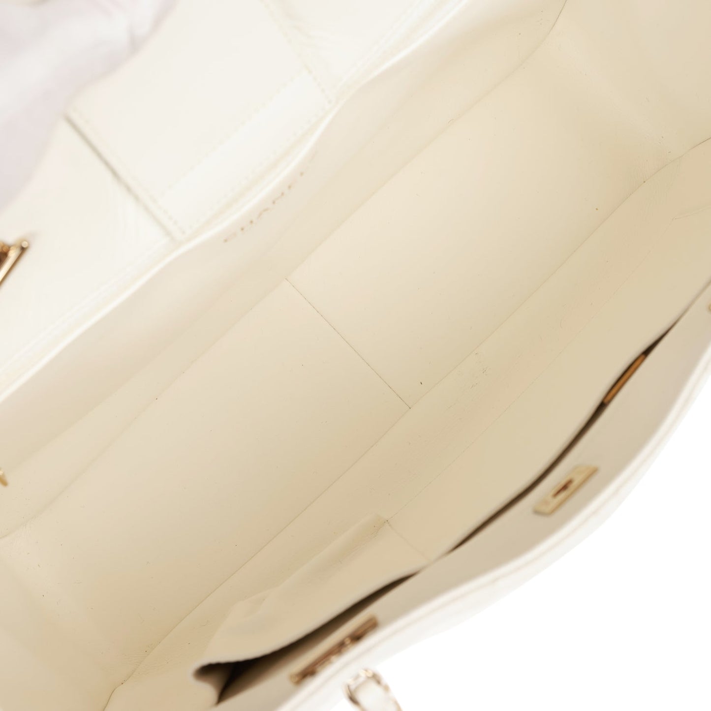Chanel Large Classic Timeless Tote White Caviar Light Gold Hardware