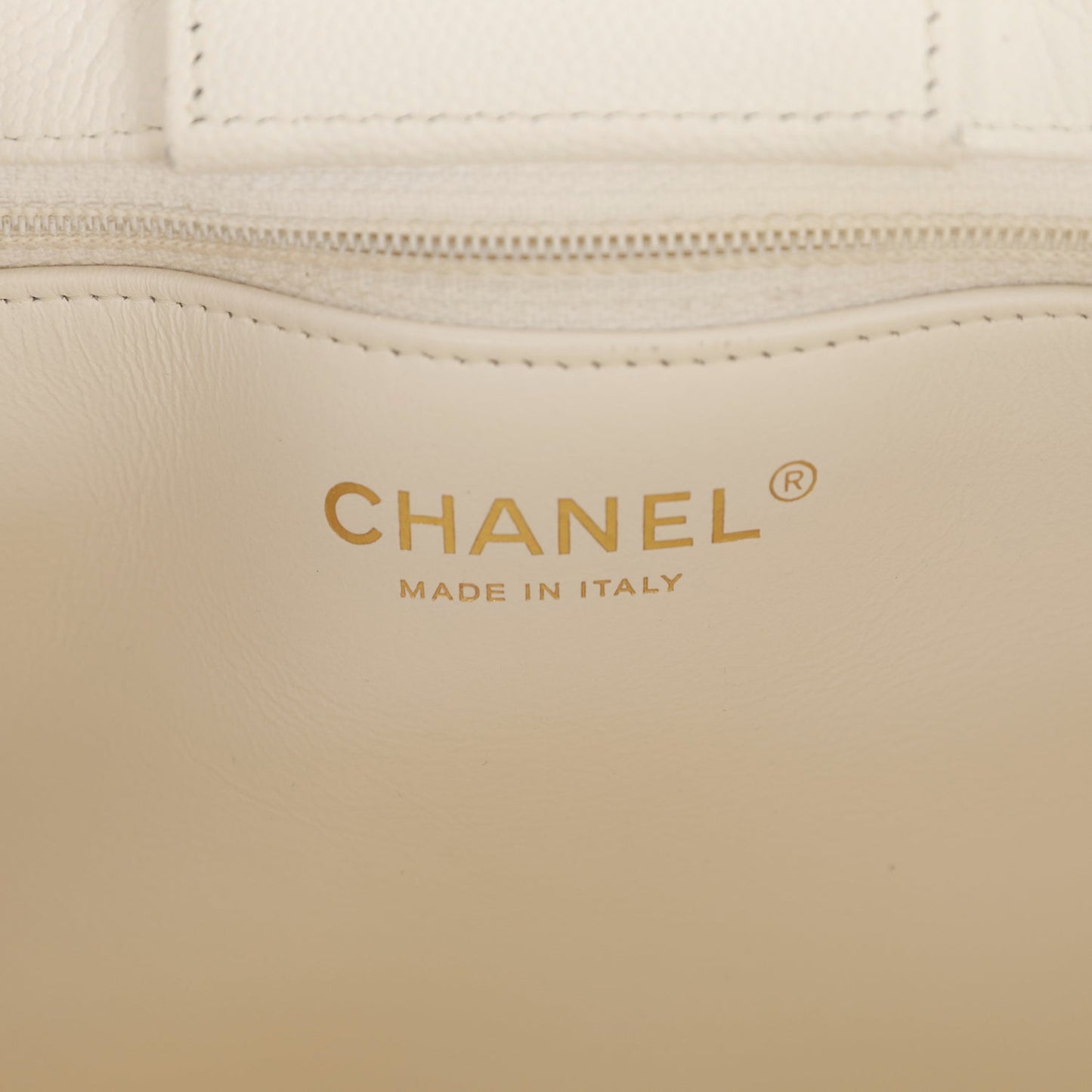 Chanel Large Classic Timeless Tote White Caviar Light Gold Hardware