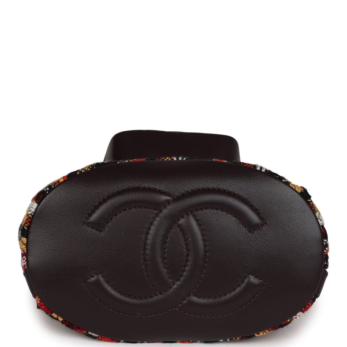 Chanel Small Drawstring Backpack Multicolored Tweed Antique Gold Hardware
