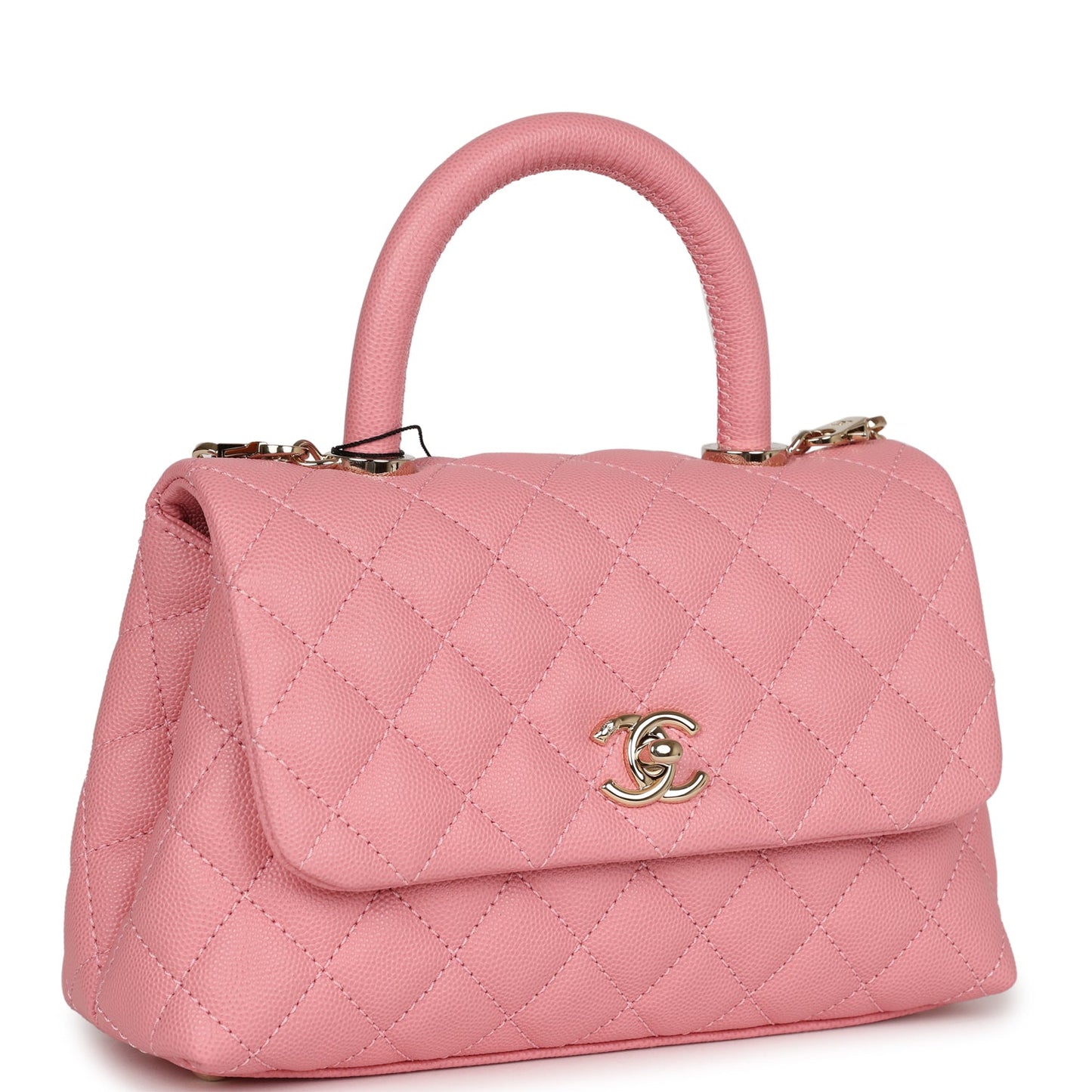 Chanel Small Coco Handle Dark Pink Caviar Light Gold Hardware