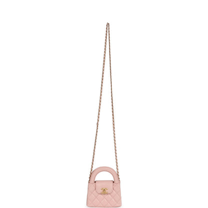 Chanel Nano Kelly Shopper Pink Shiny Aged Calfskin Brushed Gold Hardware