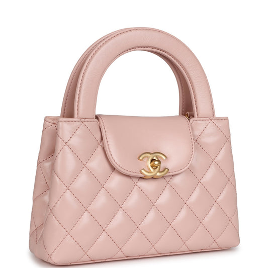 Chanel Small Kelly Shopper Light Pink Shiny Aged Calfskin Brushed Gold Hardware