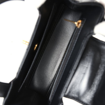 Chanel Small Kelly Shopper Black Shiny Aged Calfskin Brushed Gold Hardware