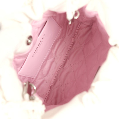 Chanel Mini 22 Bag Pink and White Ombre Calfskin Light Gold Hardware