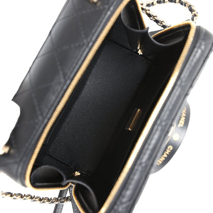 Chanel Limited Edition Camera Bag Black Lambskin Light Gold Hardware