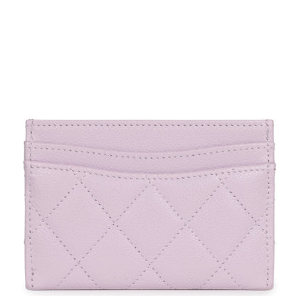 Chanel Card Holder Wallet Lilac Caviar Gold Hardware