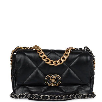 Chanel Medium 19 Flap Bag Black Lambskin Mixed Hardware