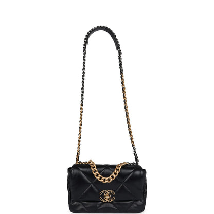 Chanel Medium 19 Flap Bag Black Lambskin Mixed Hardware