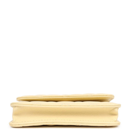 Chanel Mini Pearl Crush Square Flap Bag Light Pink Lambskin Aged Gold Hardware