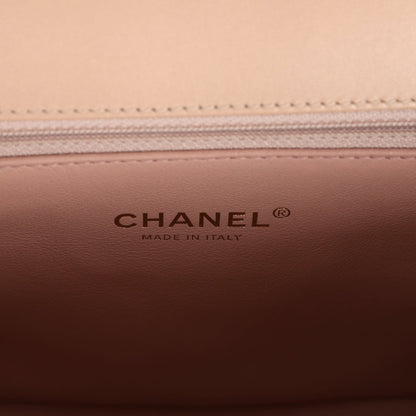 Chanel Medium CC Filigree Flap Bag Beige Caviar Brushed Gold Hardware