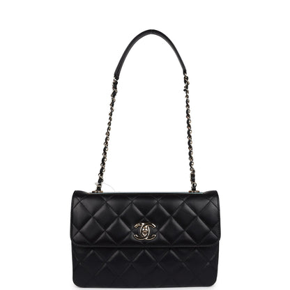 Chanel Medium Trendy CC Flap Bag Black Lambskin Light Gold Hardware