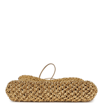 Chanel Mini 22 Bag Metallic Gold Macrame Calfskin Gold Hardware