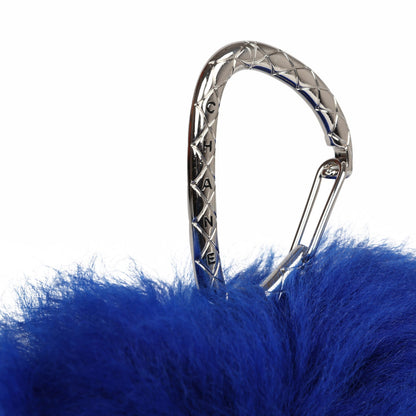 Chanel Mini Clutch Bag Dark Blue Shearling Silver Hardware