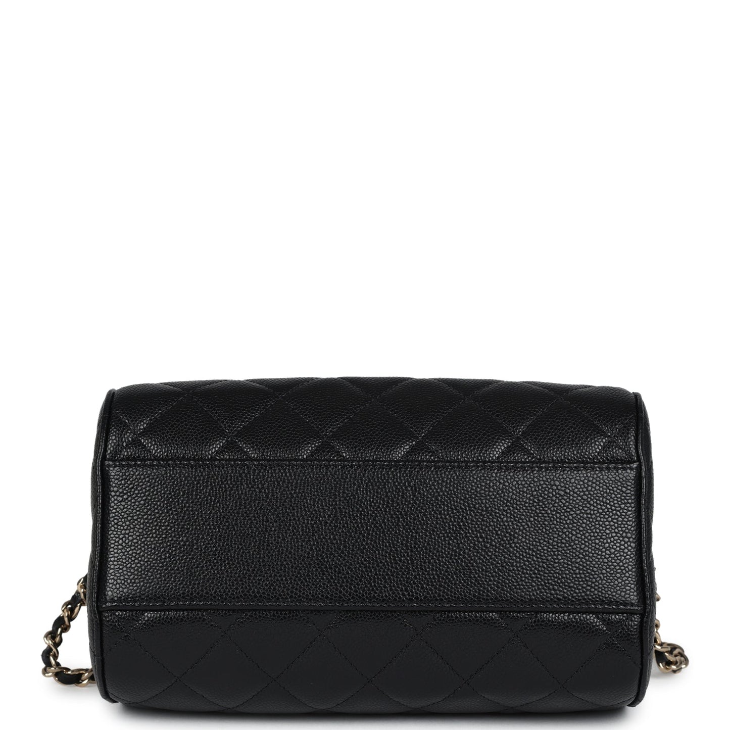 Chanel Mini Timeless Classic Barrel Bag with Chain Black Shiny Caviar Light Gold Hardware