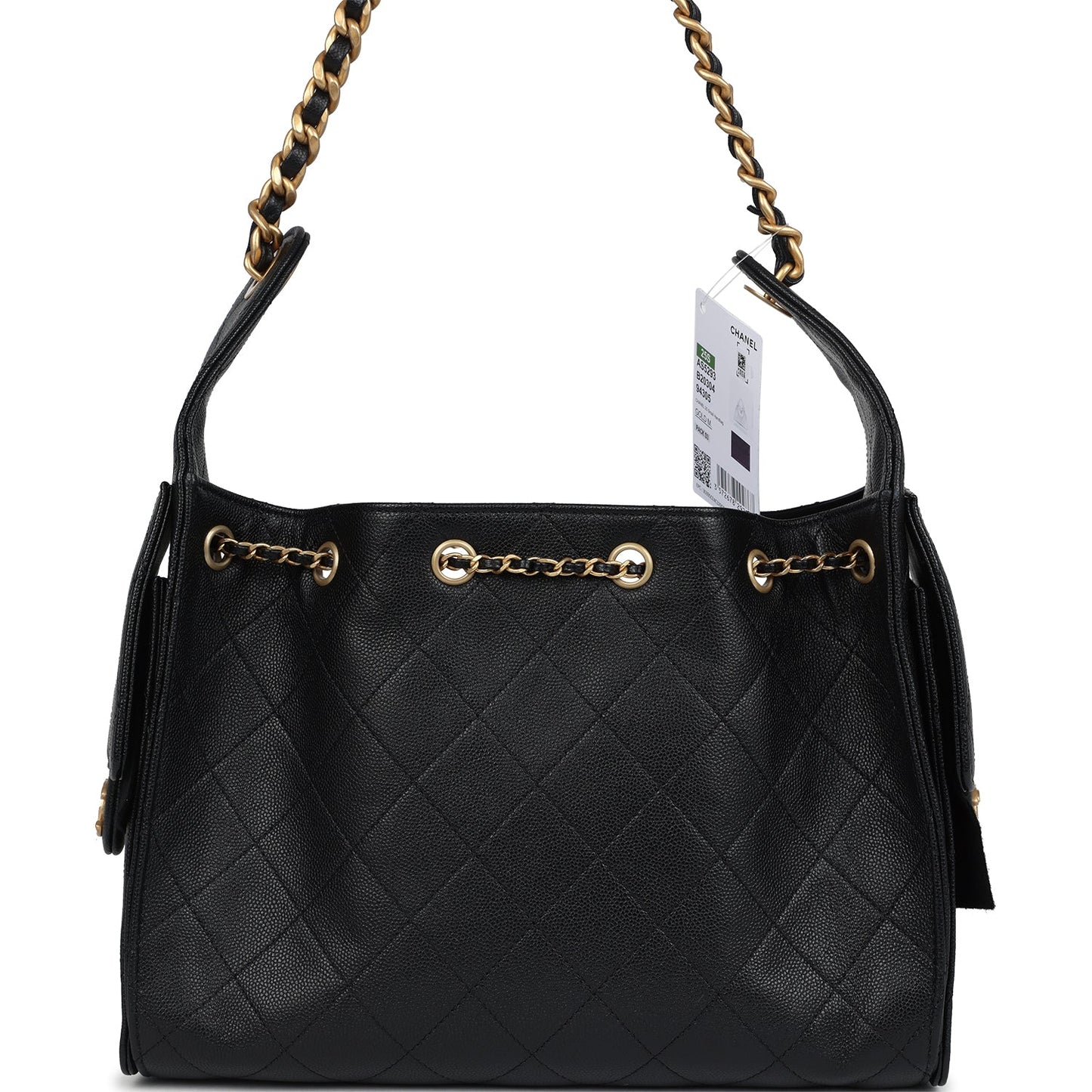 Chanel Small 25 Hobo Bag Black Caviar Antique Gold Hardware