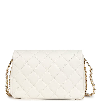 Chanel Mini CC You Flap Bag White Caviar Gold Hardware
