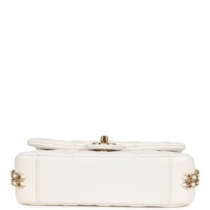 Chanel Mini CC You Flap Bag White Caviar Gold Hardware