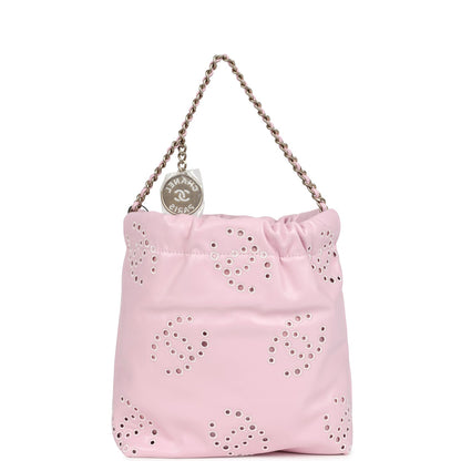 Chanel Mini 22 Bag Pink Shiny Calfskin Brushed Gold Hardware