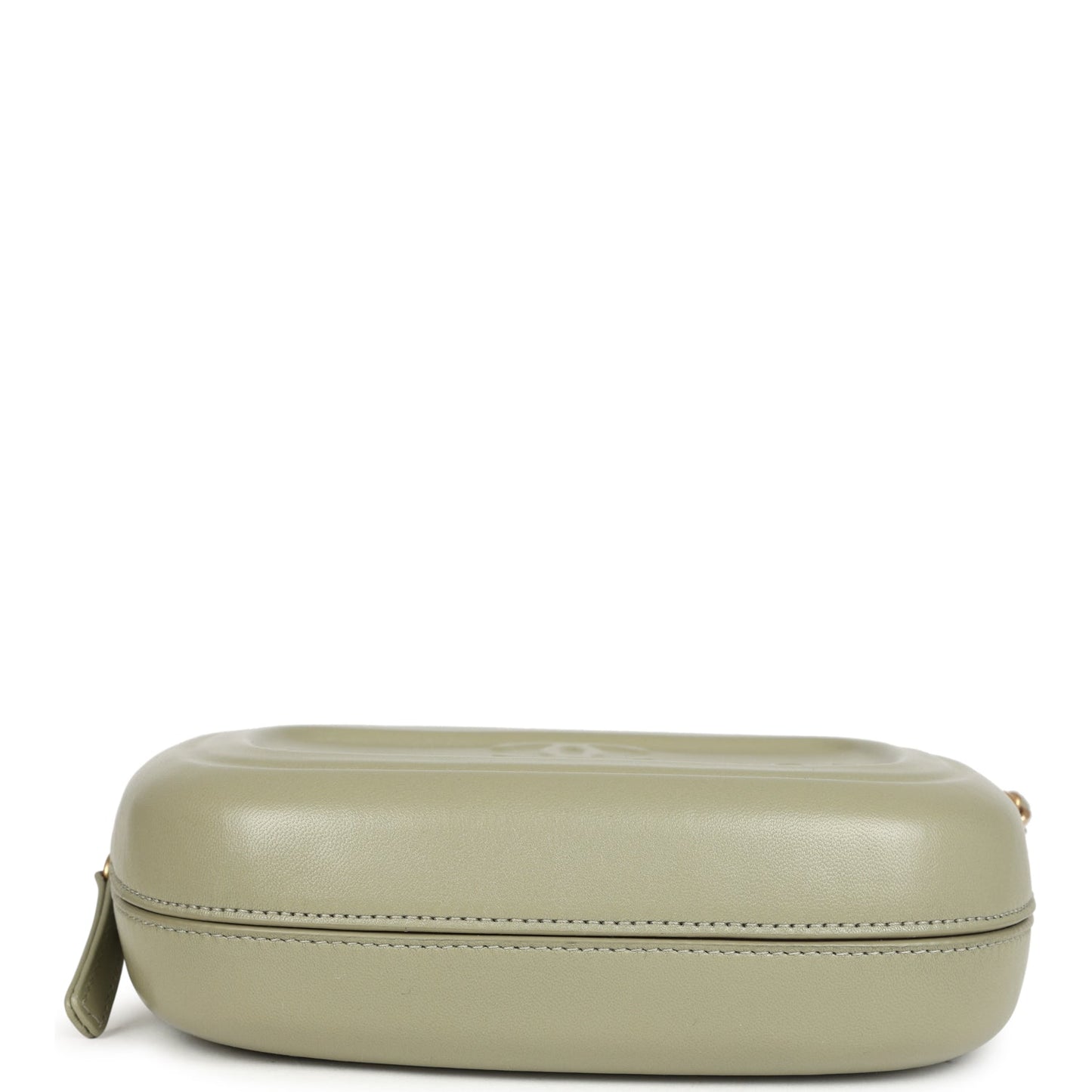Chanel Mini "Savon De Marseille" Camera Case Bag Khaki Shiny Lambskin Brushed Gold Hardware