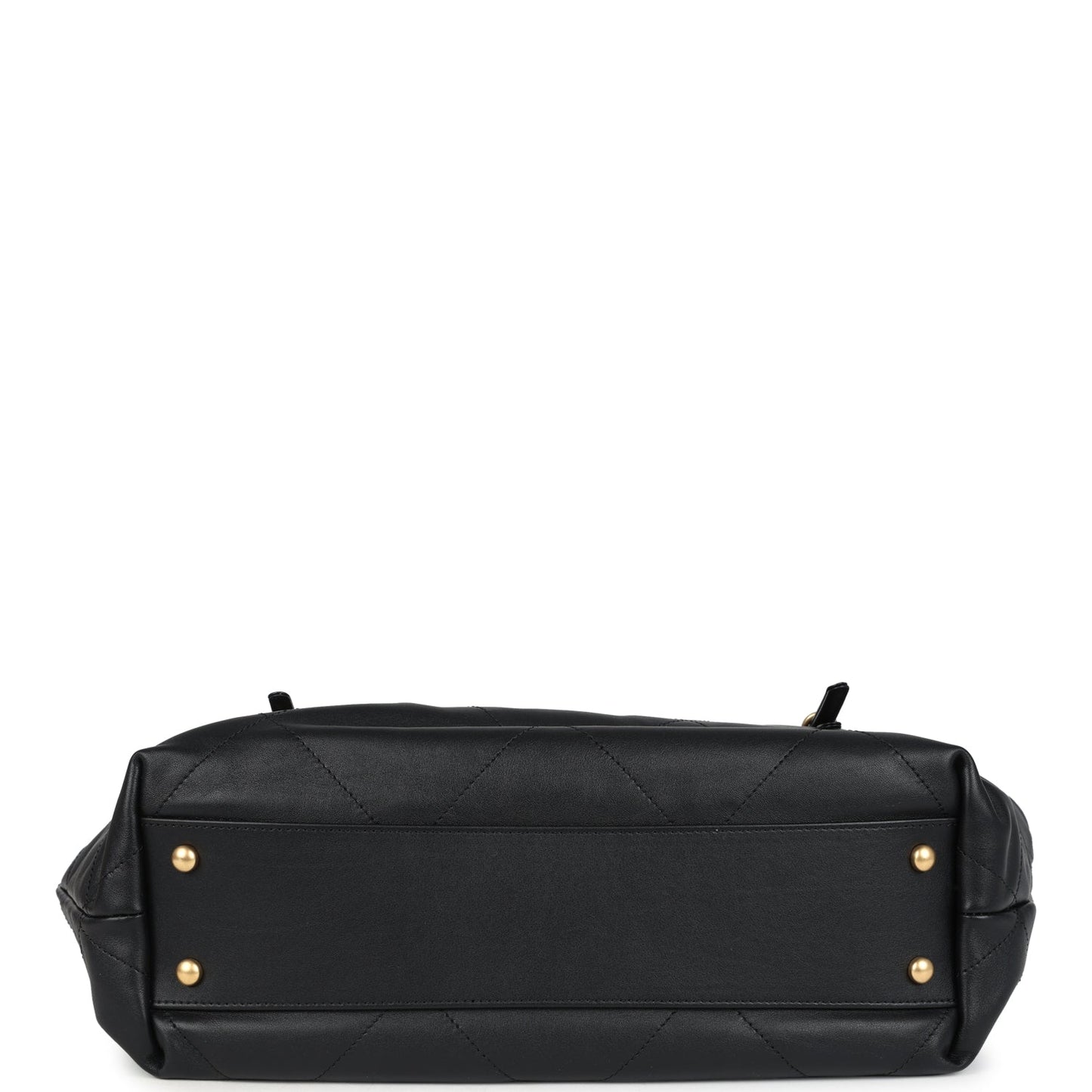 Chanel Small Coco Shopping Bag Black Calfskin Antique Gold Hardware