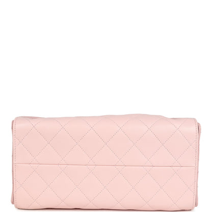 Chanel Small 25 Hobo Bag Light Pink Caviar Antique Gold Hardware