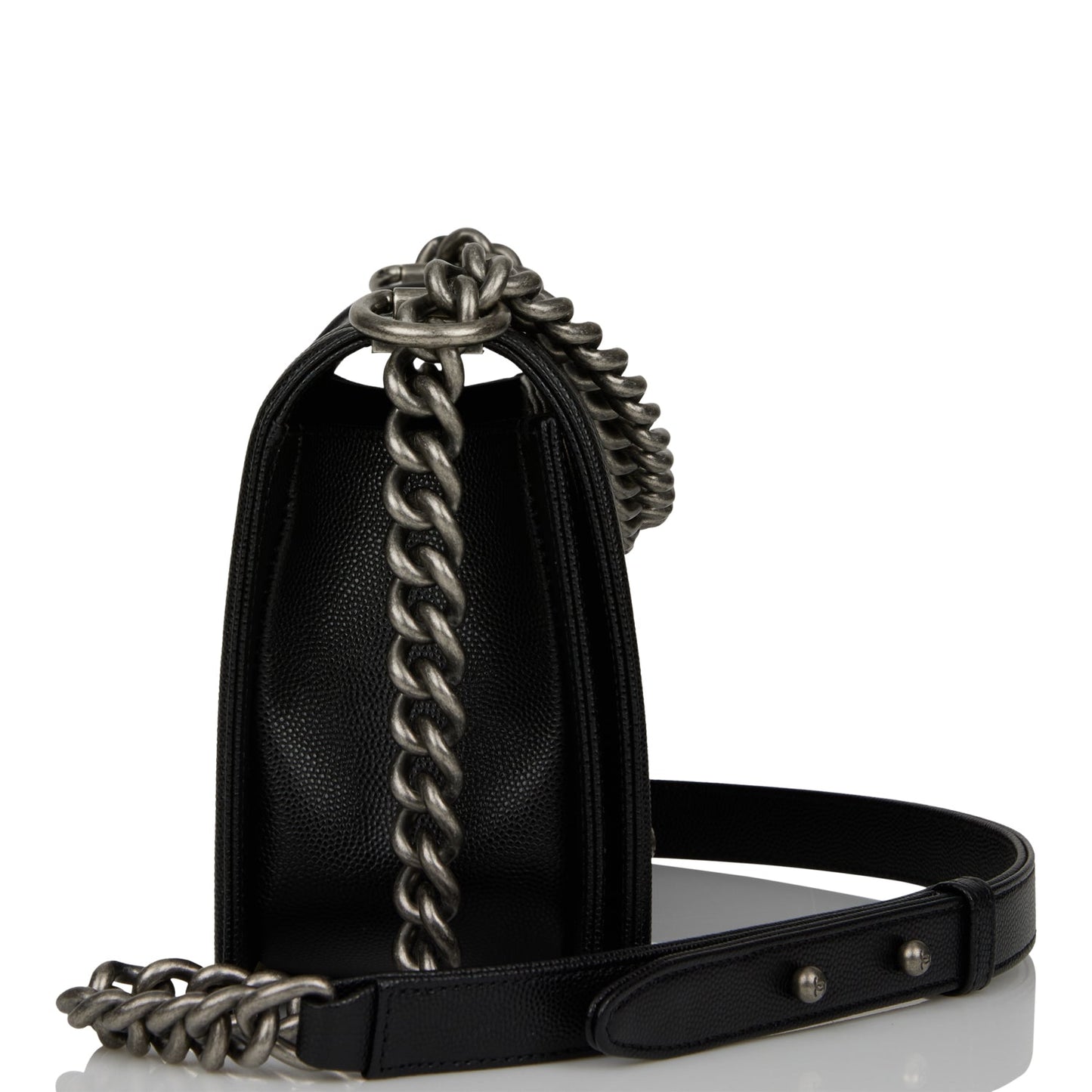 Chanel Medium Boy Bag Black Caviar Ruthenium Hardware