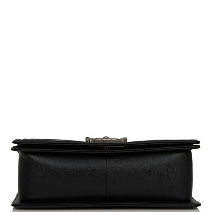 Chanel Medium Boy Bag Black Caviar Ruthenium Hardware