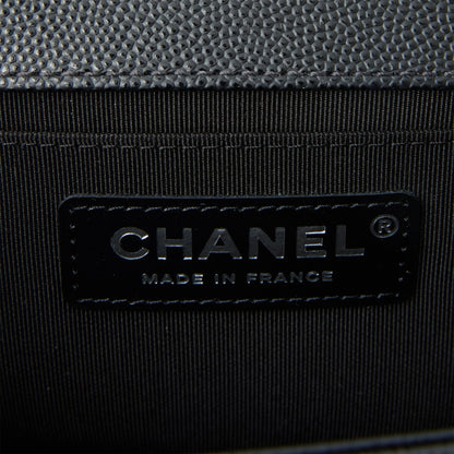 Chanel Medium Boy Bag Black Caviar Ruthenium Hardware