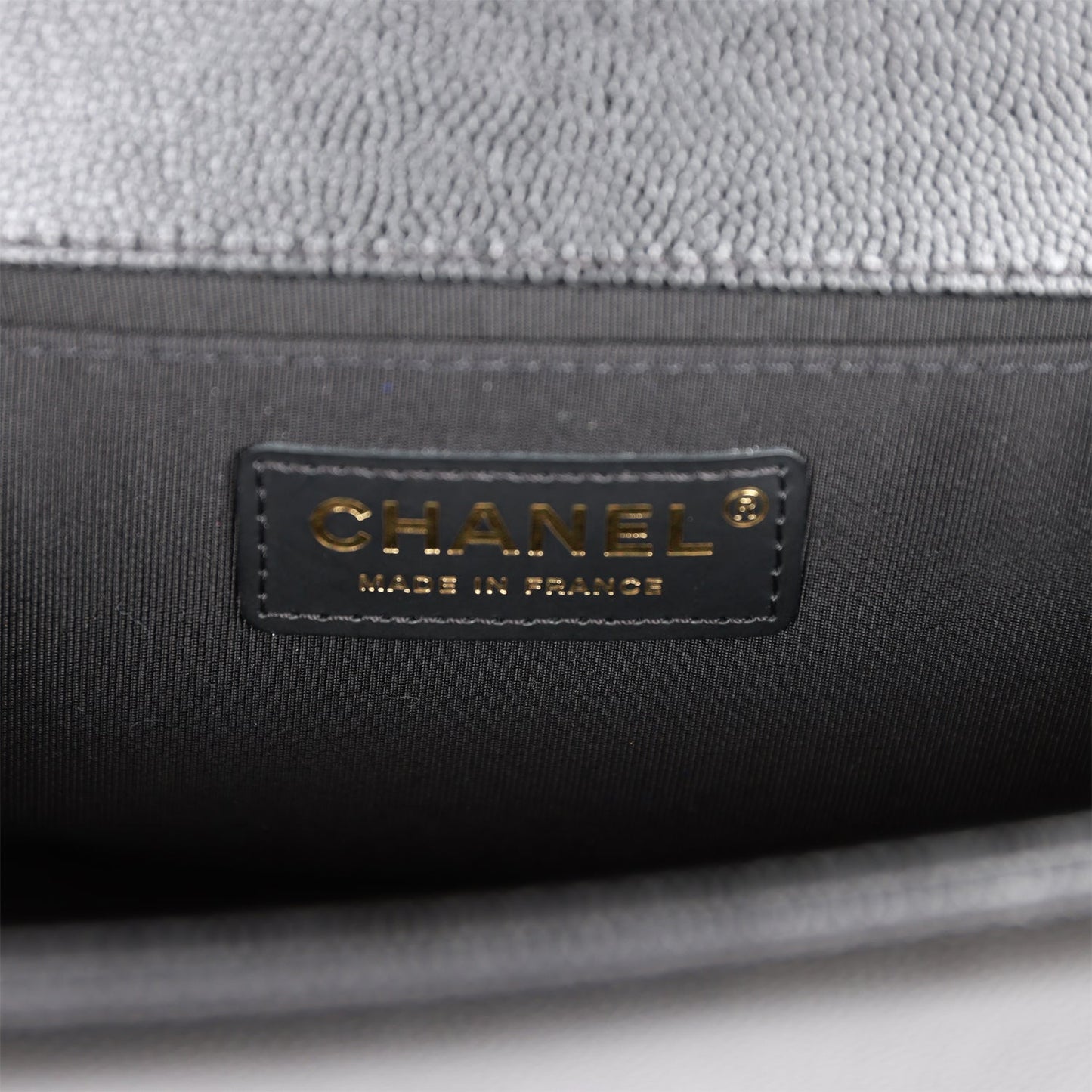 Chanel Medium Boy Bag Black Caviar Antique Gold Hardware