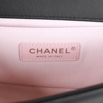 Chanel Small Boy Bag Black Calfskin and Pearl Silver Hardware