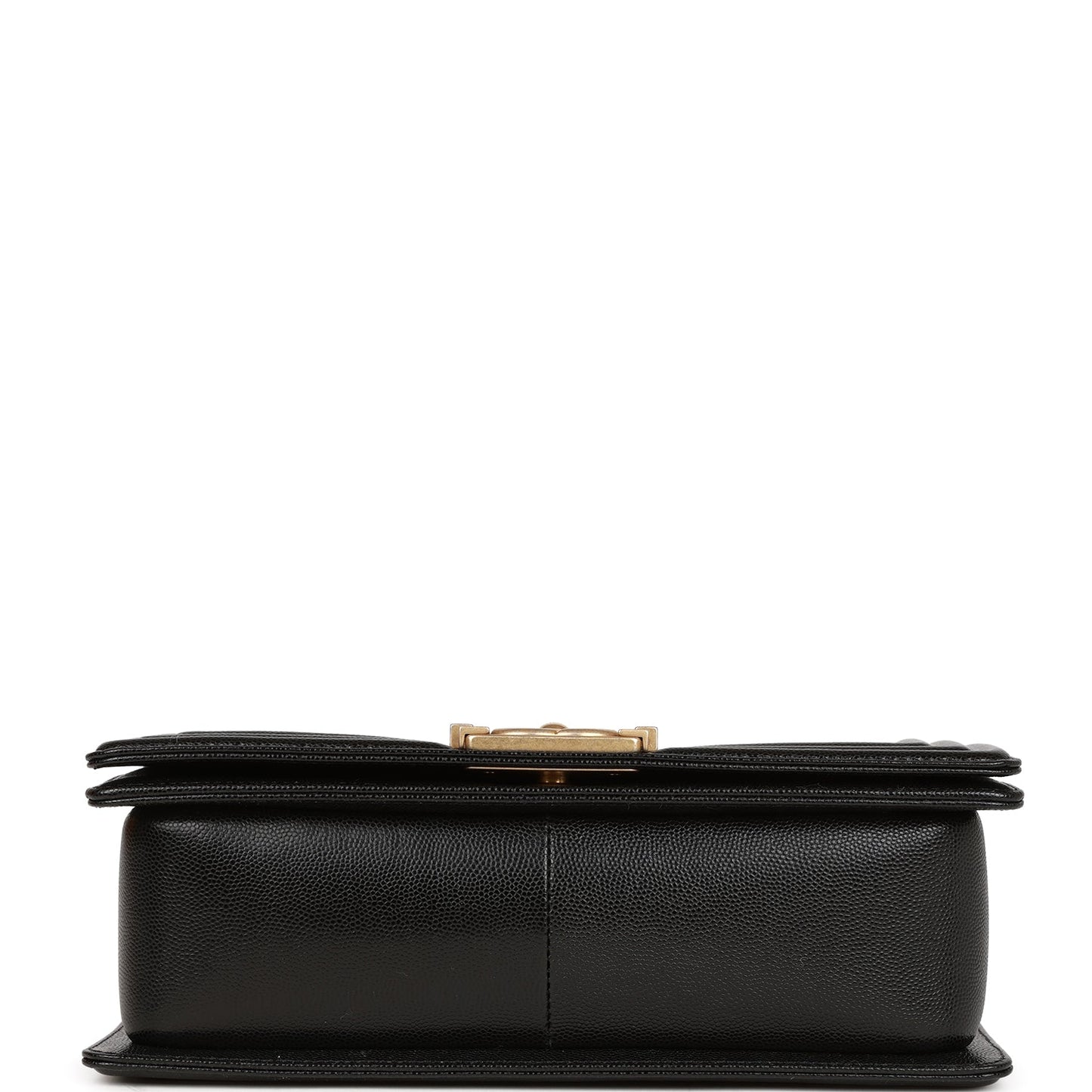 Chanel Medium Boy Bag Black Caviar Antique Gold Hardware